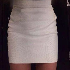 Vintage American Apparel Snakeskin White Leather Pencil Mini Skirt